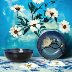 Hand-painted nature inspired "Botanical Bliss" bowl Hand-painted nature inspired "Botanical Bliss" bowl - Crafty-Clayworks