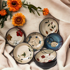 Hand-painted nature inspired "Botanical Bliss" bowl Hand-painted nature inspired "Botanical Bliss" bowl - Crafty-Clayworks