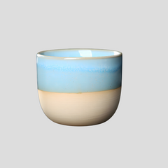 Handmade half glazed "Blueberry Breeze" cup - 5oz Handmade half glazed "Blueberry Breeze" cup - 150mL - Crafty-Clayworks