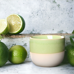 Handmade half glazed "Lime Fizz" cup - 5oz Handmade half glazed "Lime Fizz" cup - 150mL - Crafty-Clayworks