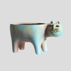 Abstract artistic "Whisker Wonderland" flowerpot Handmade abstract and artistic "Whisker Wonderland" flowerpot - Crafty-Clayworks