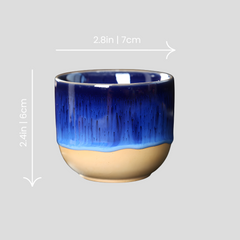 Handmade half glazed "Heavenly Huckleberry Chalice" cup - 5oz Handmade half glazed "Heavenly Huckleberry Chalice" cup - 150mL - Crafty-Clayworks