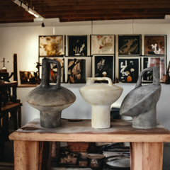 Large handmade modern and abstract vase - brown Large handmade modern and abstract vase - brown - Crafty-Clayworks