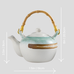 Japanese traditional "Misty Mountain" teapot - 34oz Handmade minimalistic "Misty Mountain" teapot - 1000mL - Crafty-Clayworks