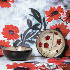 Hand-painted nature inspired "Botanical Bliss" bowl Hand-painted nature inspired "Botanical Bliss" bowl - Crafty-Clayworks