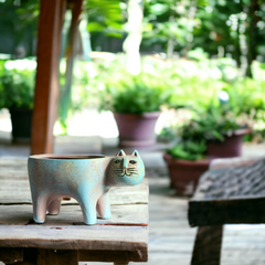 Abstract artistic "Whisker Wonderland" flowerpot Handmade abstract and artistic "Whisker Wonderland" flowerpot - Crafty-Clayworks