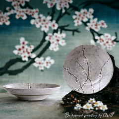 Handmade traditional "Early Spring - 春先" deep plate Handmade Japanese traditional "Early Spring - 春先" deep plate - Crafty-Clayworks