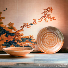Handmade traditional "Friendly Mind - フレンドリーな心" deep plate Handmade Japanese traditional "Friendly Mind - フレンドリーな心" deep plate - Crafty-Clayworks