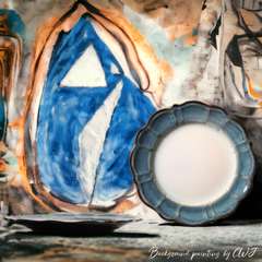 Artistic glazed "Azuls Etherial Blossom" plate Handmade glazed artistic "Azuls Etherial Blossom" plate - Crafty-Clayworks