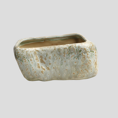 Handmade rustic and naturalistic flowerpot - Green Variscite stone Handmade rustic and naturalistic flowerpot - Green Variscite stone Crafty-Clayworks