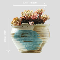 Handmade rustic blue-painted flowerpot Handmade rustic blue-painted flowerpot Crafty-Clayworks