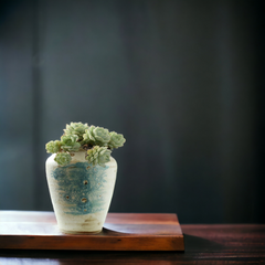 Handmade rustic blue-painted flowerpot Handmade rustic blue-painted flowerpot Crafty-Clayworks