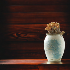 Handmade rustic blue-painted flowerpot Handmade rustic blue-painted flowerpot Crafty-Clayworks