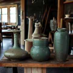 Handmade small green vintage vase Handmade small green vintage vase Crafty-Clayworks