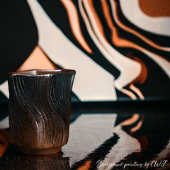 Handmade edgy black and brown "ZiggyZaggy" cup - 5oz Handmade edgy black and brown "ZiggyZaggy" cup - 5oz