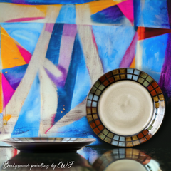 Artistic glazed "Sunday Night Fever" plate Handmade glazed artistic "Sunday Night Fever" plate - Crafty-Clayworks
