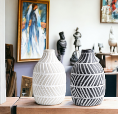 Handmade dark minimalistic "Chevron Symphony" vase Handmade dark minimalistic "Chevron Symphony" vase