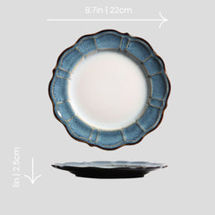 Artistic glazed "Azuls Etherial Blossom" plate Handmade glazed artistic "Azuls Etherial Blossom" plate - Crafty-Clayworks