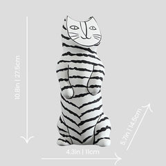 Handmade "Artisto Cats" sculpture - zebra standing Handmade artistic "Artisto Cats" sculpture - zebra standing - Crafty-Clayworks