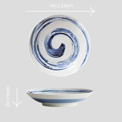 Handmade traditional "Sky High - 空高く" deep plate Handmade Japanese traditional "Sky High - 空高く" deep plate - Crafty-Clayworks