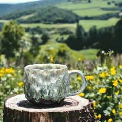 Handmade rough and glazed "Earthy Elixir" mug - 300mL - Crafty-Clayworks