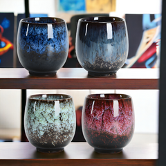 Handmade glazed "Sapphire Cosmos" cup - 6.8oz