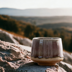 Handmade glazed antique "Twilight Horizon" cup - 150mL - Crafty-Clayworks