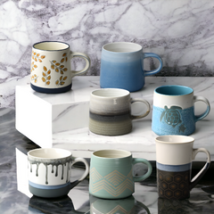 Handmade glazed "Mossy Morning" mug - 13.5oz