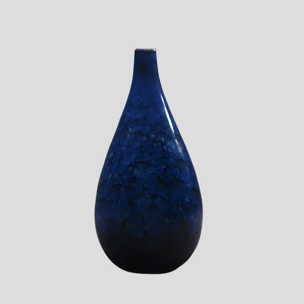 Small handmade kiln-fired "Sapphire Serenity" vase