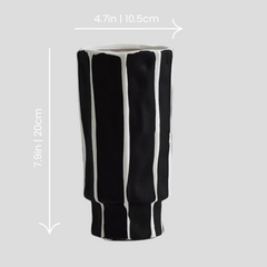 Handmade nordic-inspired "Snowflake Monochrome" vase