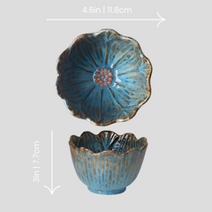 Small handmade artistic "Color Lotus" bowl - Crafty-Clayworks