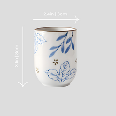 Hand-painted artistic "Royal Garden" cup - 180mL - Crafty-Clayworks