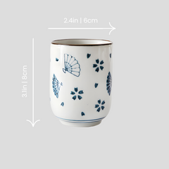 Hand-painted artistic "Blossom and Breeze" cup - 180mL - Crafty-Clayworks