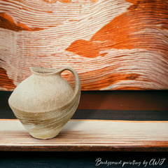 Large wide handmade masterpiece wabi-sabi style vase - beige - Crafty-Clayworks