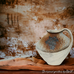 Large wide handmade masterpiece wabi-sabi style vase - white & brown - Crafty-Clayworks