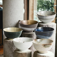 Handmade Japanese traditional "Tall Grass - 背の高い草" bowl - Crafty-Clayworks