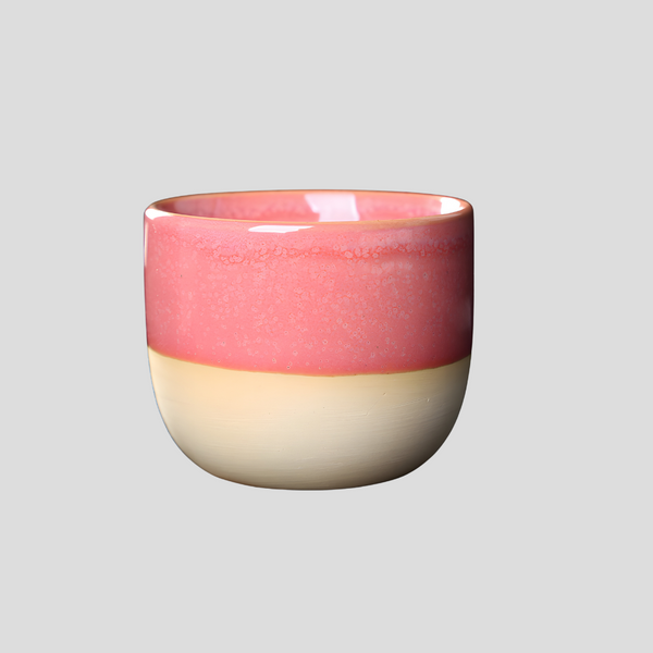 Handmade half glazed "Watermelon Wonder" cup - 150mL - Crafty-Clayworks