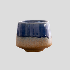 Handmade glazed antique "Kiln Turned Blue" cup - 150mL - Crafty-Clayworks