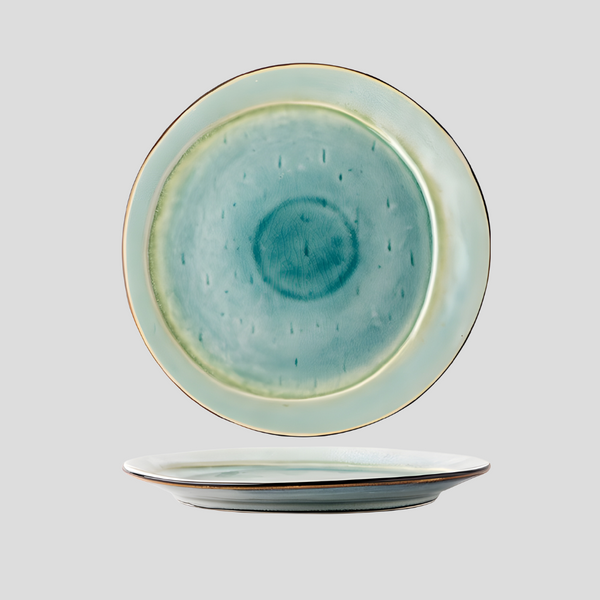 Handmade artistic and glazed "Frosted Pupil" plate - Crafty-Clayworks