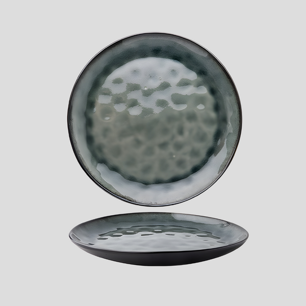 Handmade artistic and glazed "Silver Luster" serving platter - Crafty-Clayworks