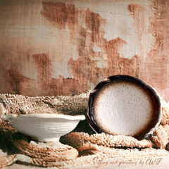 Handmade irregular "Sesame Gold" thickened bowl - Crafty-Clayworks