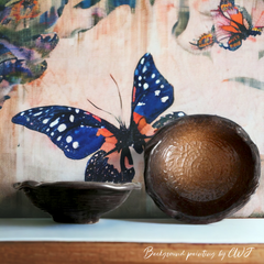Handmade irregular "Autumn Butterfly" thickened bowl - Crafty-Clayworks