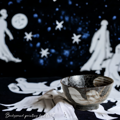 Handmade Japanese traditional "Night Spirits - 夜の精霊" bowl - Crafty-Clayworks