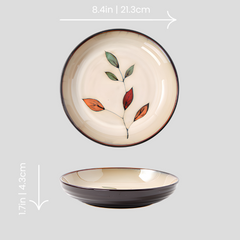 Hand-painted nature inspired "Botanical Bliss" deep plate - Crafty-Clayworks