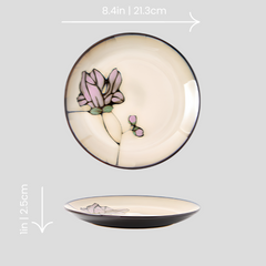 Hand-painted nature inspired "Botanical Bliss" plate - Crafty-Clayworks