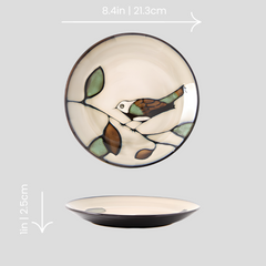 Hand-painted nature inspired "Botanical Bliss" plate - Crafty-Clayworks