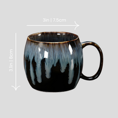 Handmade glazed "Midnight Emerald" mug - 13.5oz