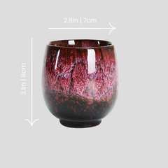 Handmade glazed "Phoenix Ember" cup - 6.8oz