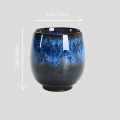 Handmade glazed "Sapphire Cosmos" cup - 6.8oz