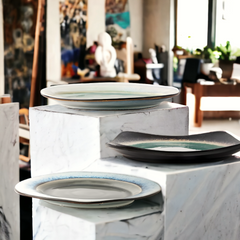 Handmade artistic and glazed "Frosted Pupil" serving platter - Crafty-Clayworks